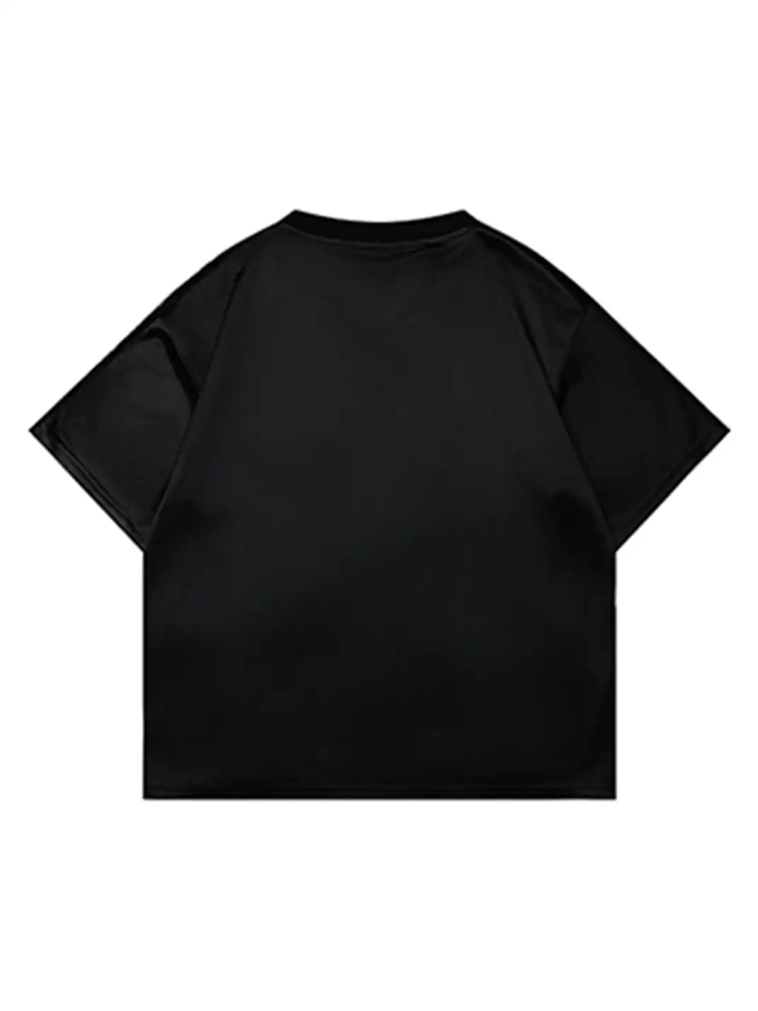 BIGGOLD | V-Neck Satin Butterfly Lace Panel T-Shirt