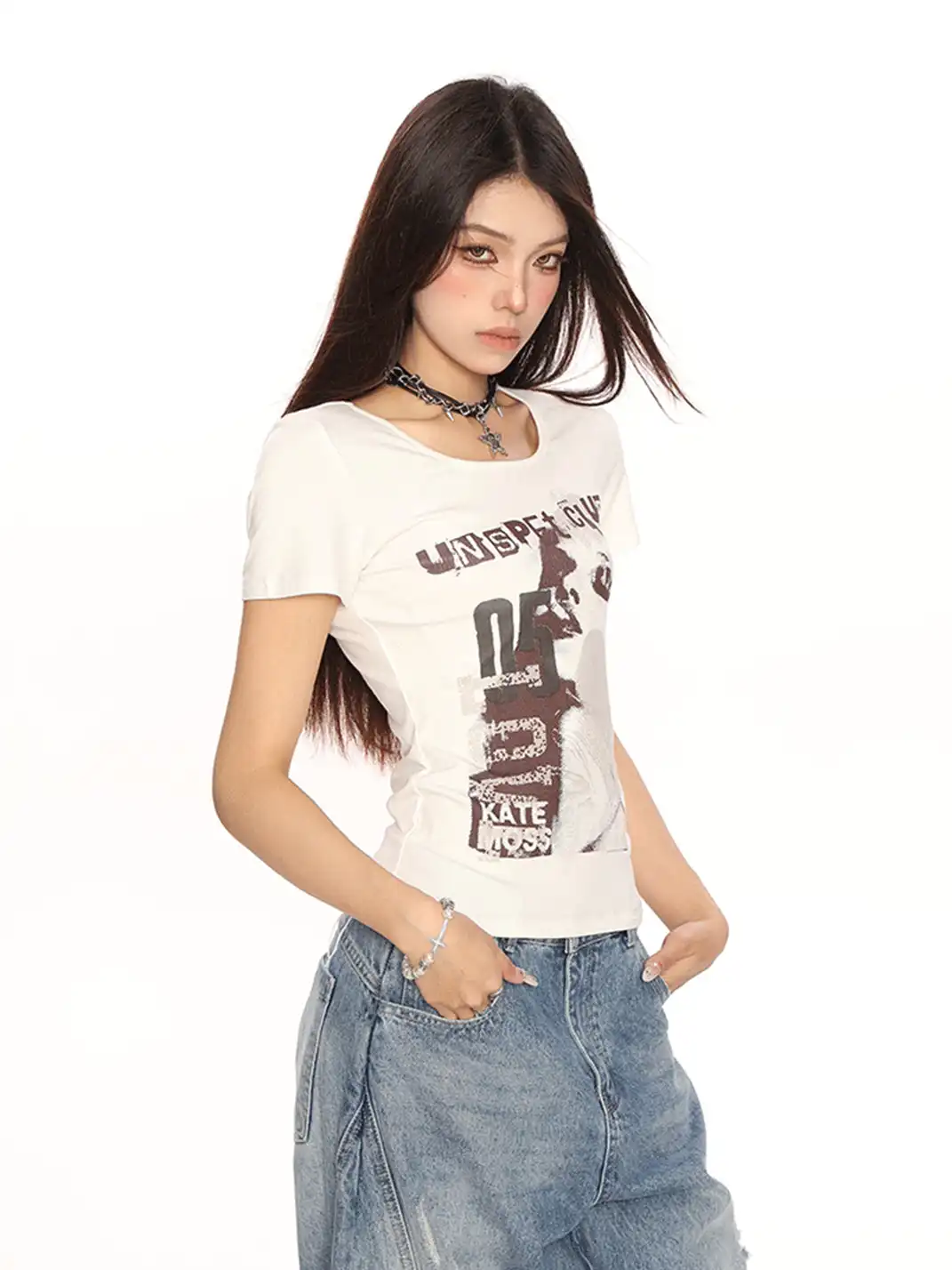 BIGGOLD | Punk Y2K Straight Shoulder T-Shirt
