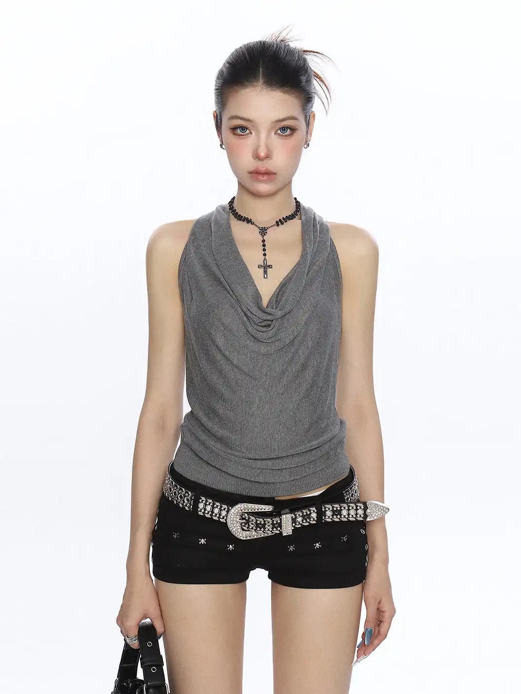 BIGGOLD | Draped Halter Neck Cami Top