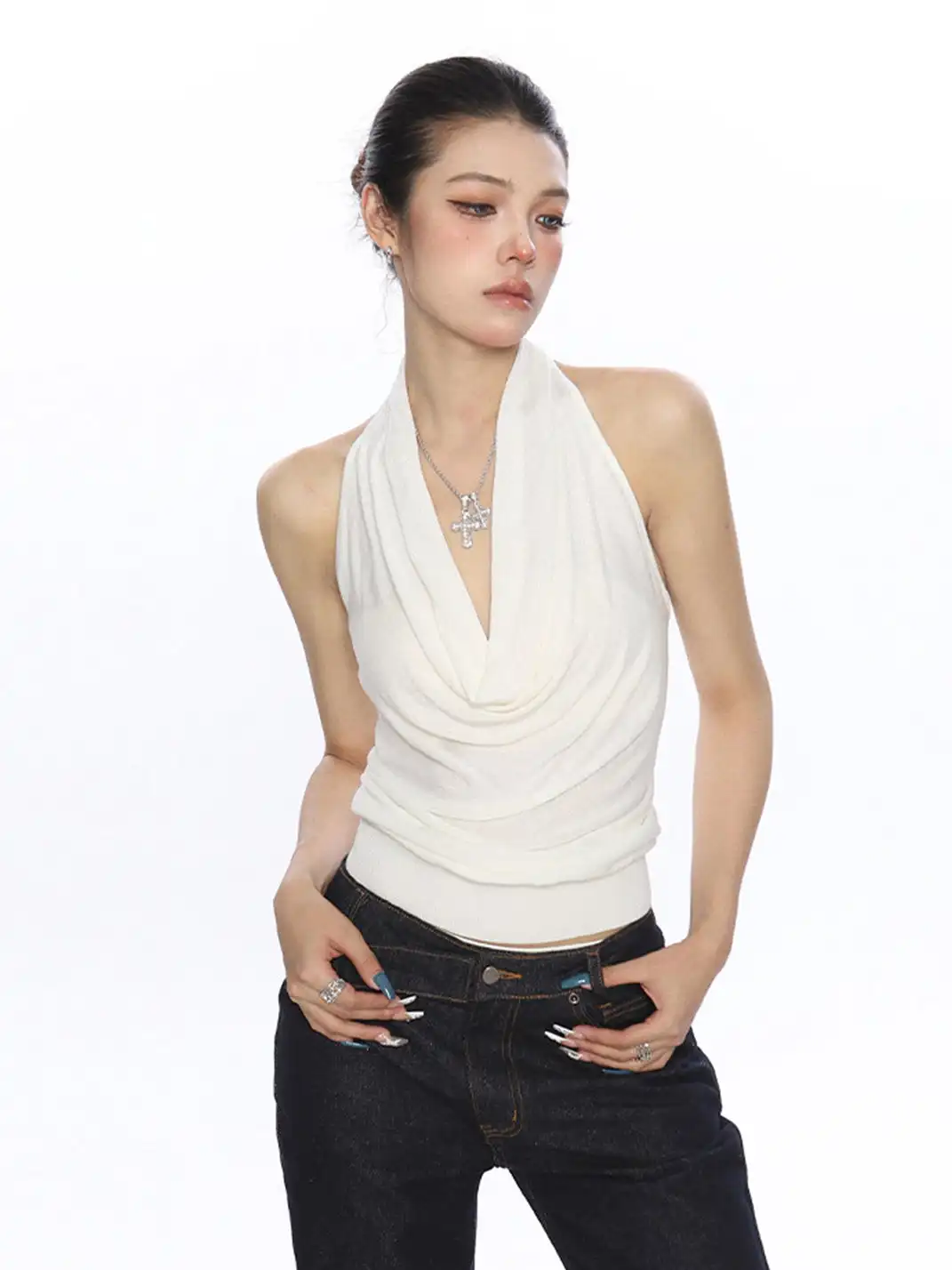 BIGGOLD | Draped Halter Neck Cami Top