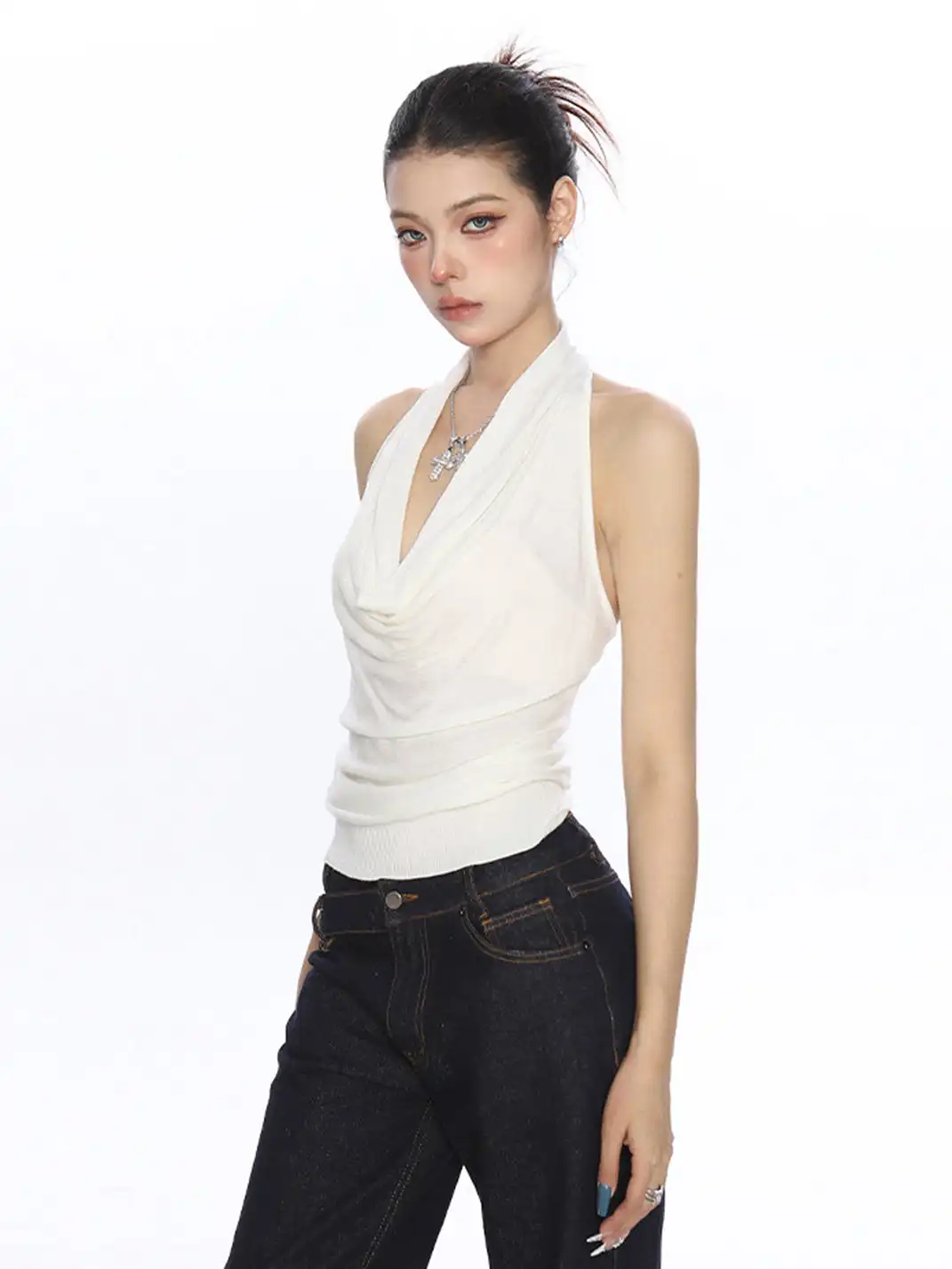 BIGGOLD | Draped Halter Neck Cami Top