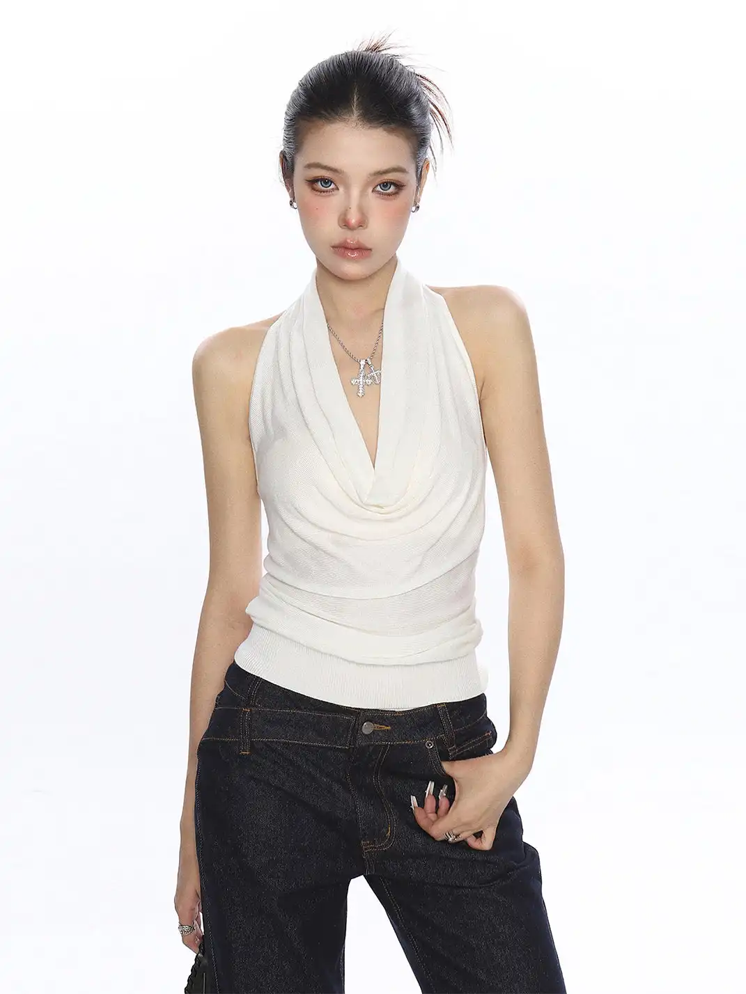 BIGGOLD | Draped Halter Neck Cami Top