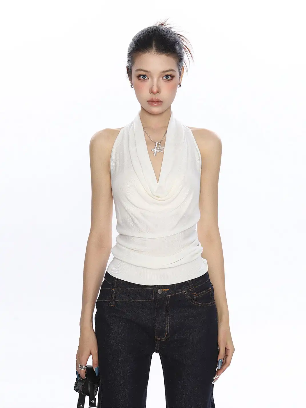 BIGGOLD | Draped Halter Neck Cami Top