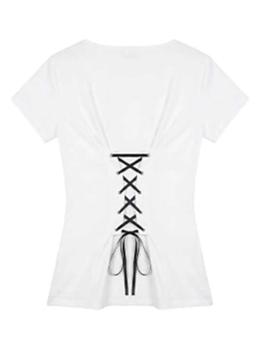 BIGGOLD | Lace-up Waist Cinched T-Shirt