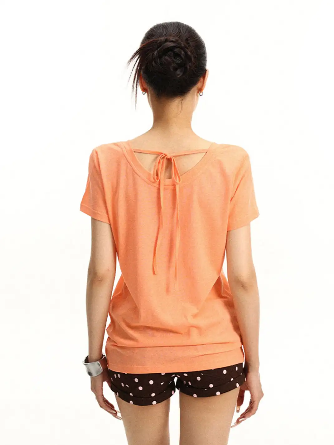 BIGGOLD | Solid Color V-Neck Regular Shoulder T-Shirt
