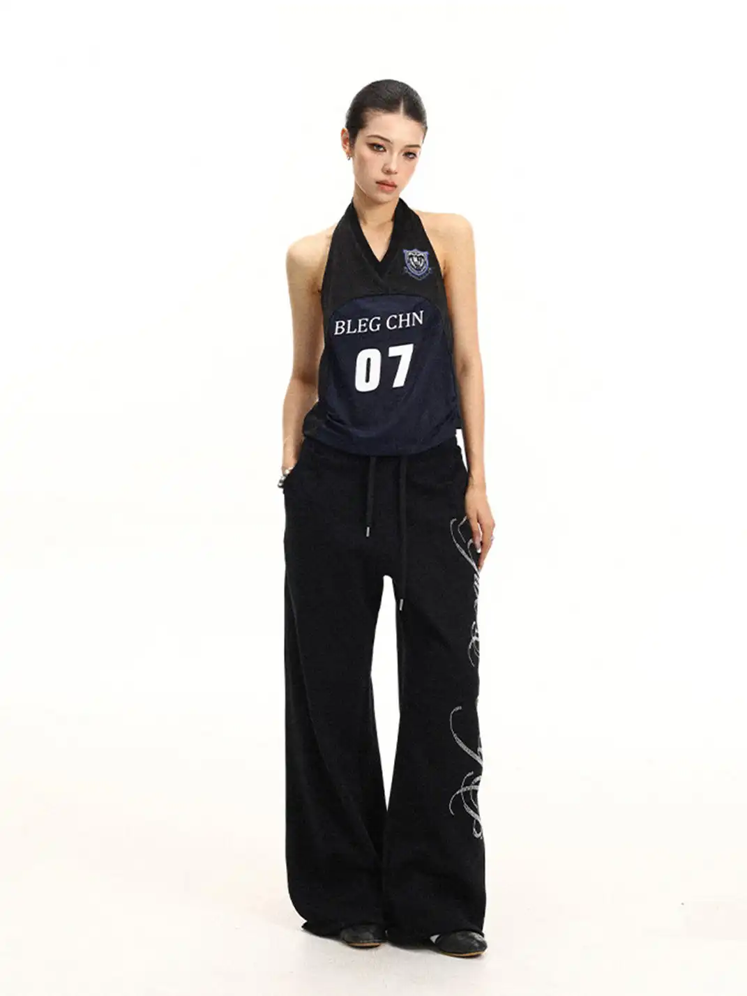 BIGGOLD | Digital Jersey Mesh Halter Top