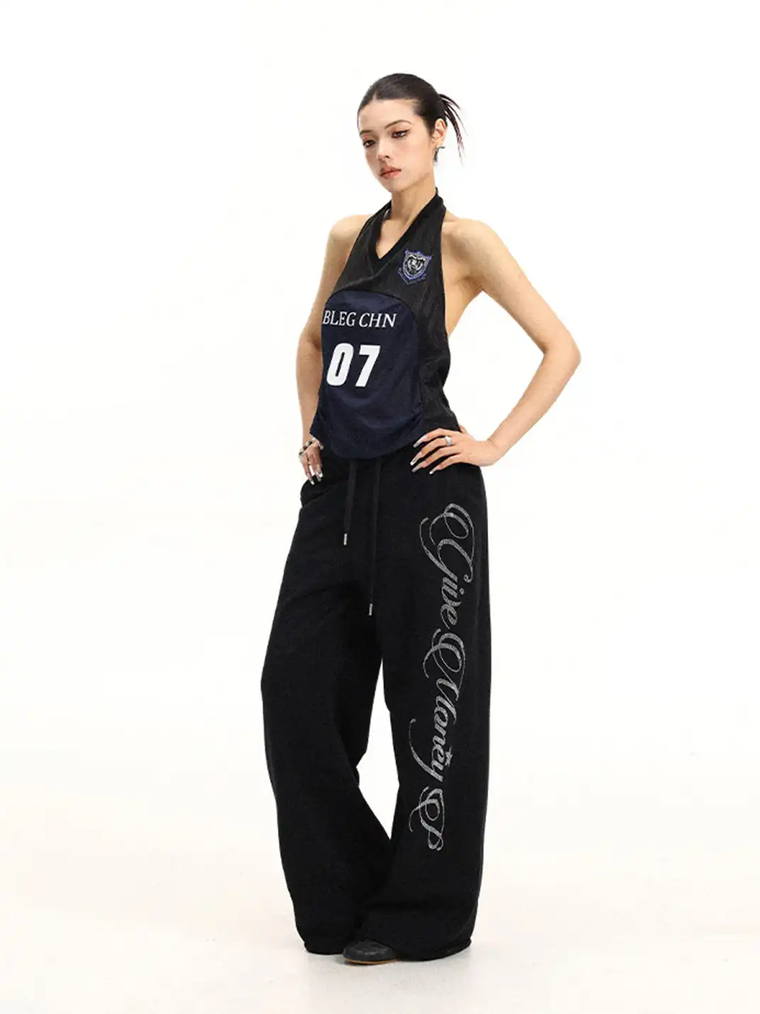 BIGGOLD | Digital Jersey Mesh Halter Top