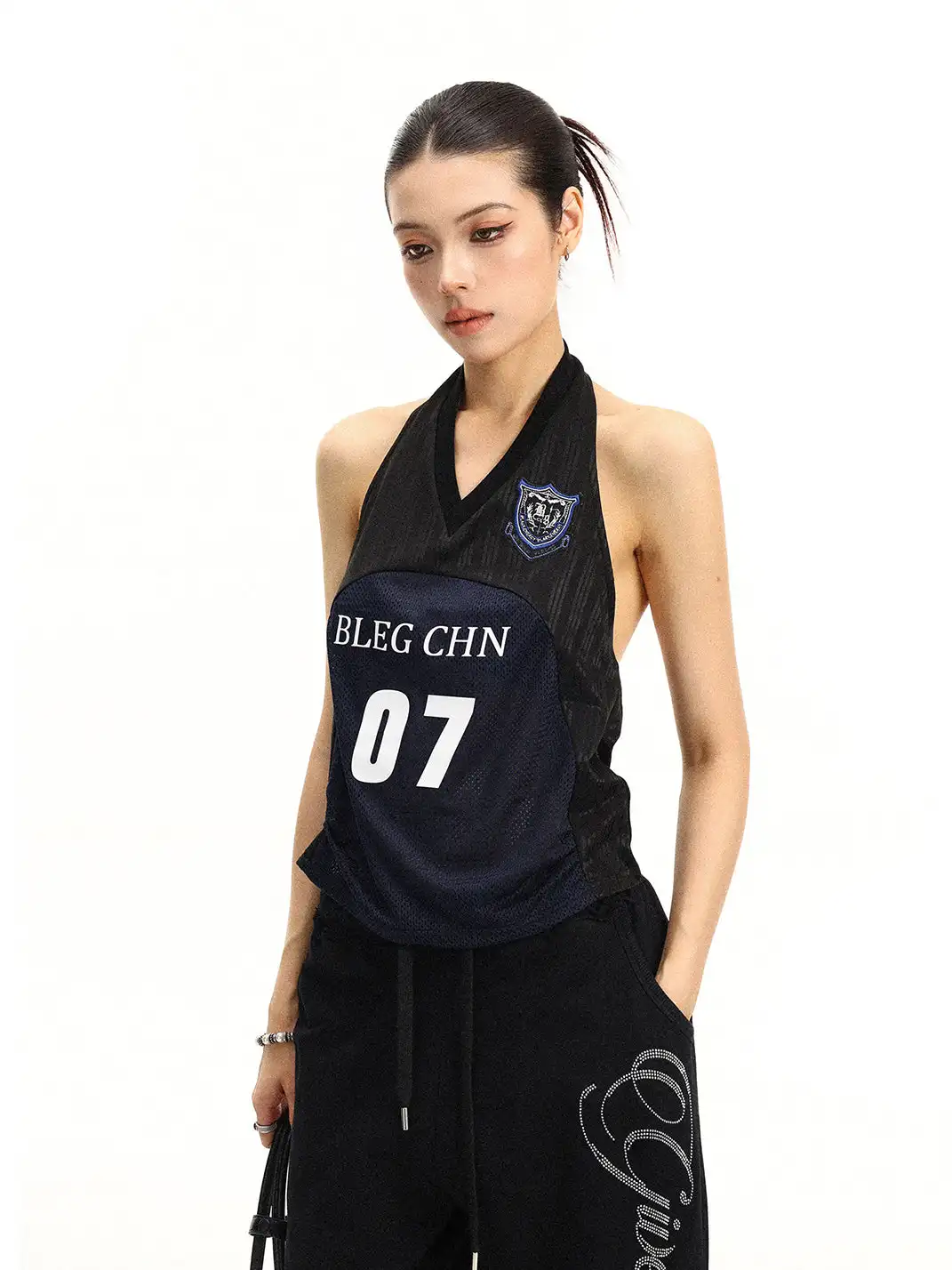 BIGGOLD | Digital Jersey Mesh Halter Top