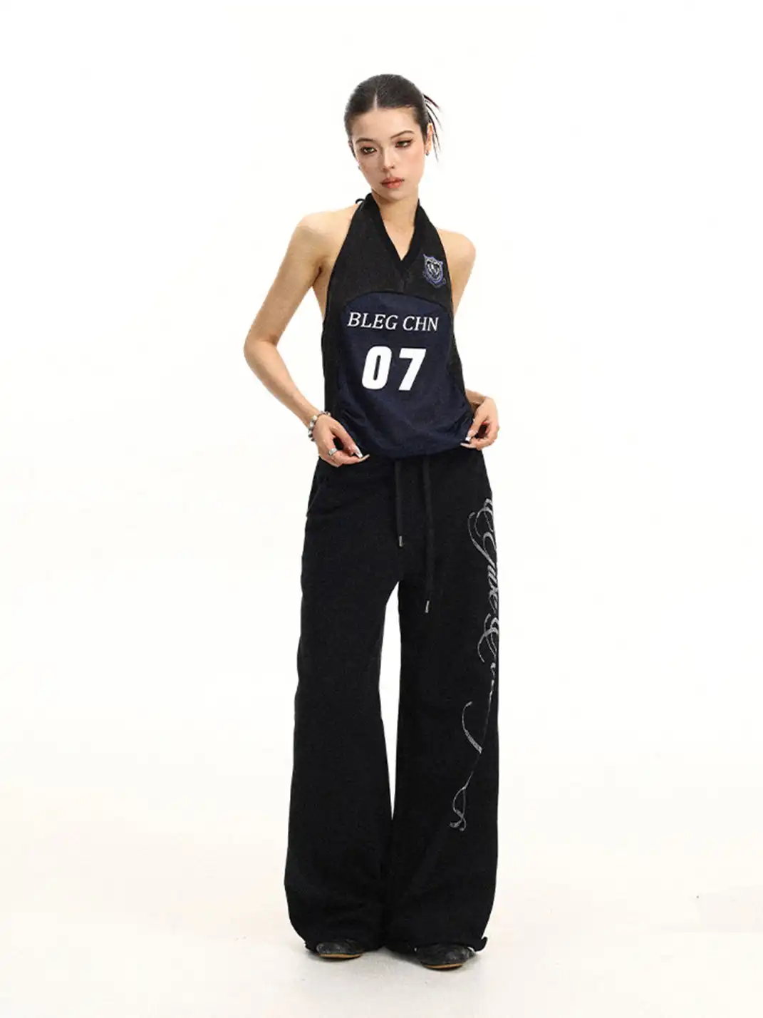 BIGGOLD | Digital Jersey Mesh Halter Top