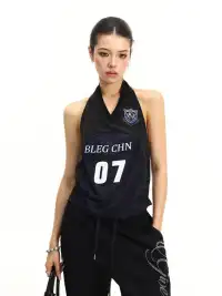 BIGGOLD | Digital Jersey Mesh Halter Top