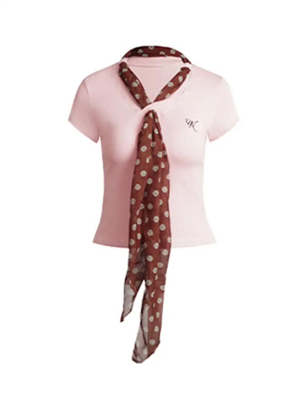 BIGGOLD | Dopamine Polka Dot Scarf Spliced T-Shirt