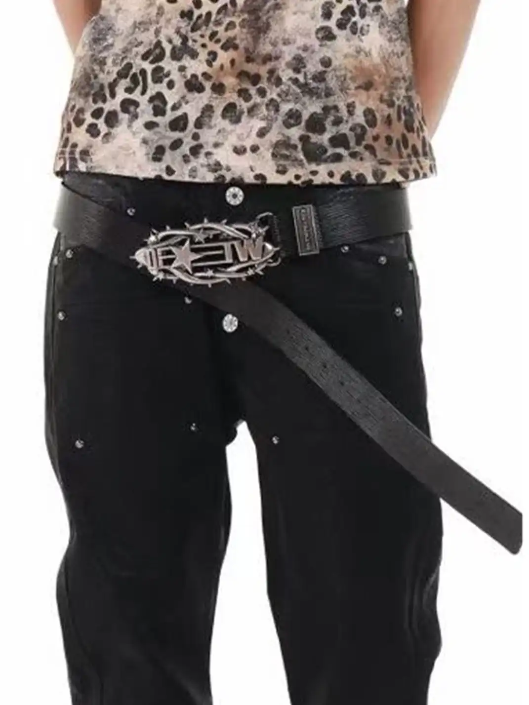 DETW | Embossed 3D Texture Split Leather Belt