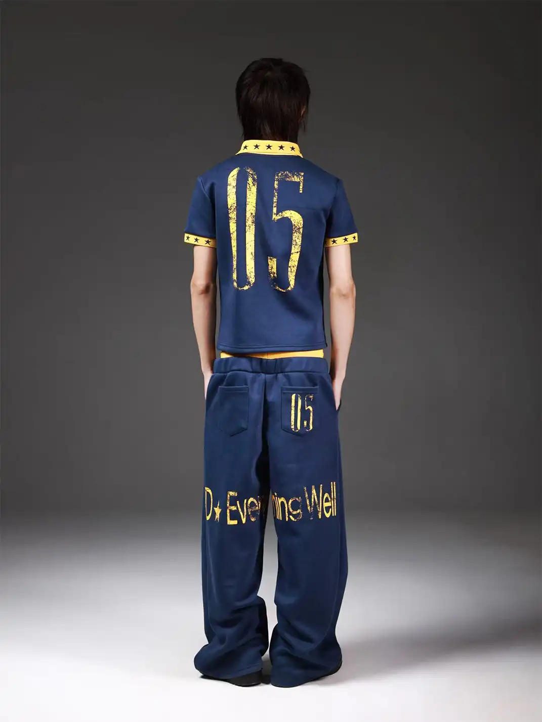 DETW | Double Waist Silhouette Navy Sweatpants