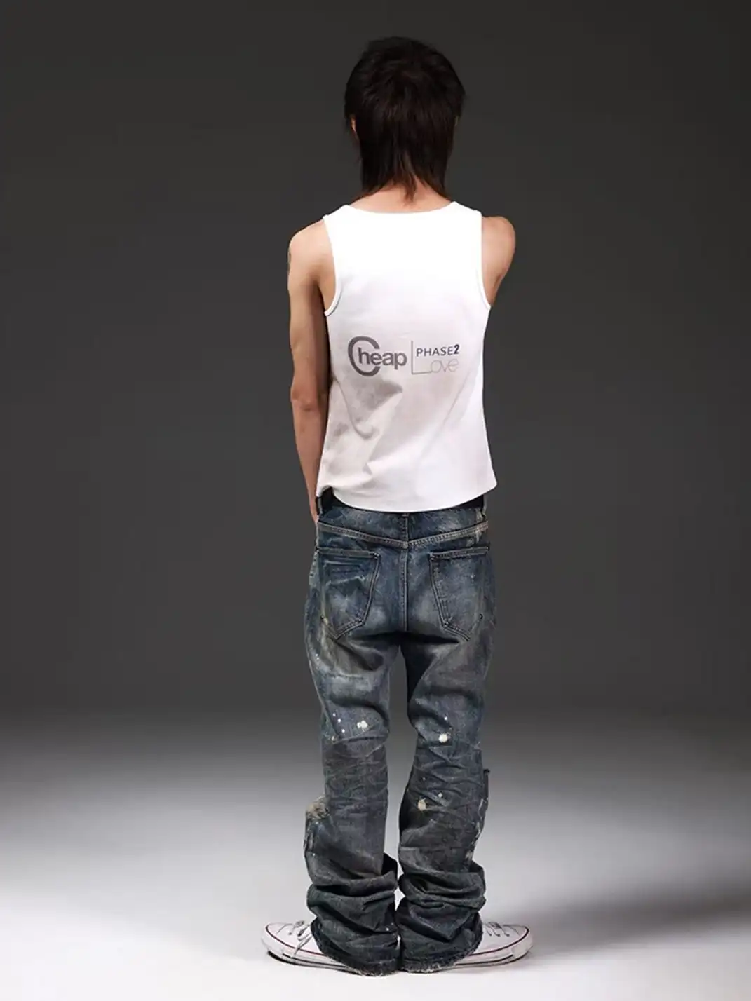 DETW | Irregular Rivet Two-Tone Printed Vest