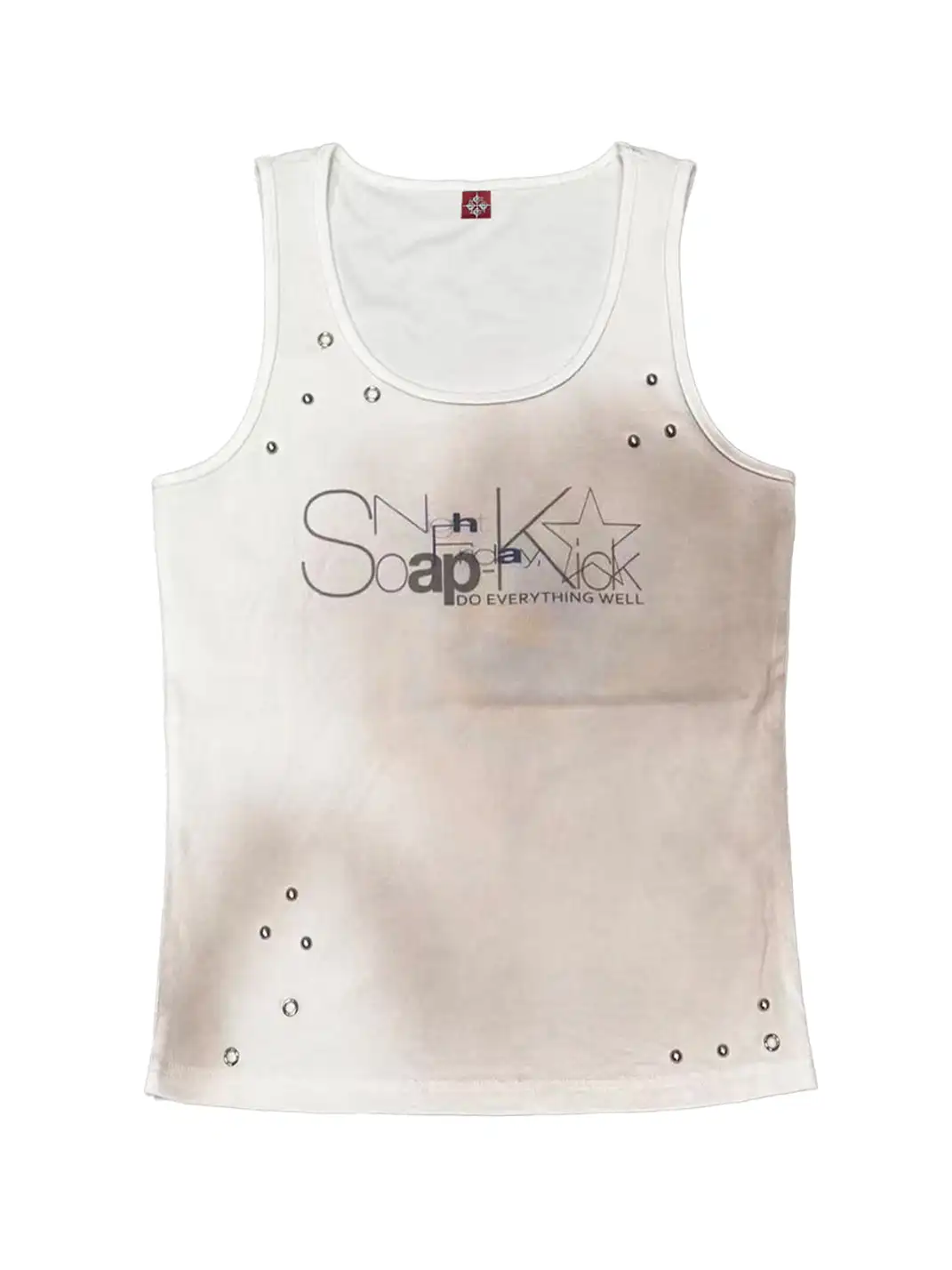 DETW | Irregular Rivet Two-Tone Printed Vest
