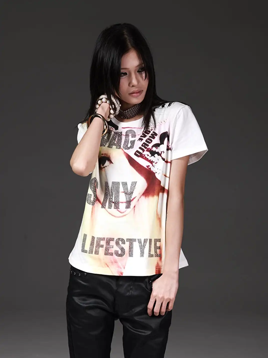 DETW | Portrait Digital Printed Rhinestone T-Shirt
