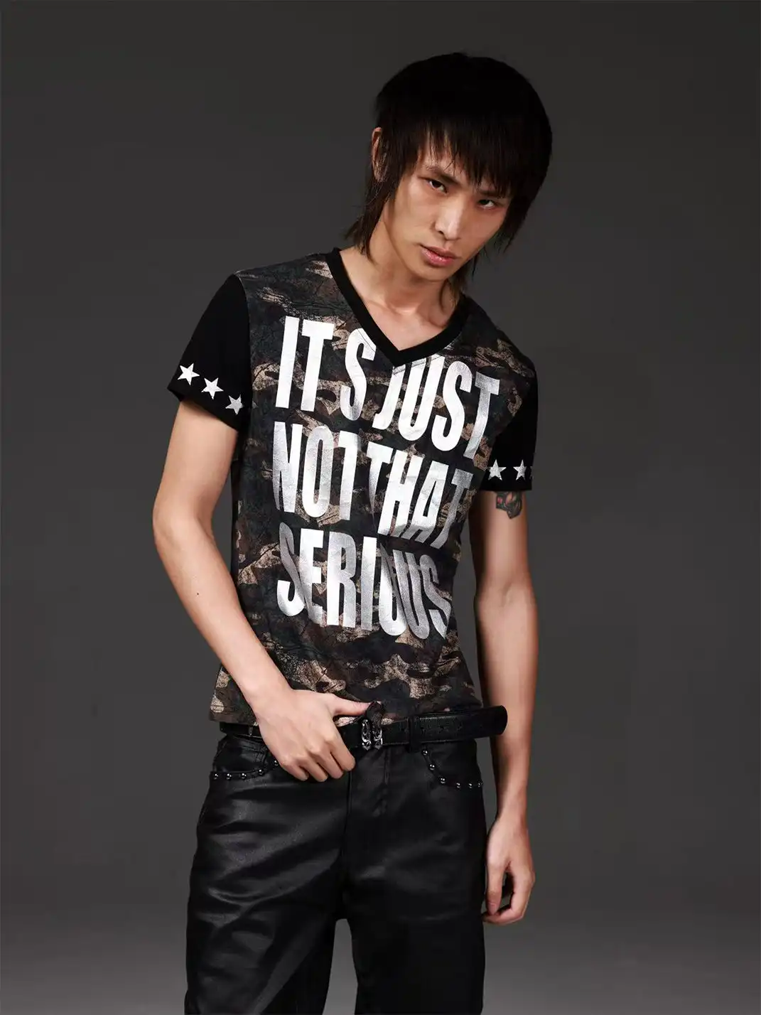 DETW | Camouflage Broken Dirty Dye Printed T-Shirt