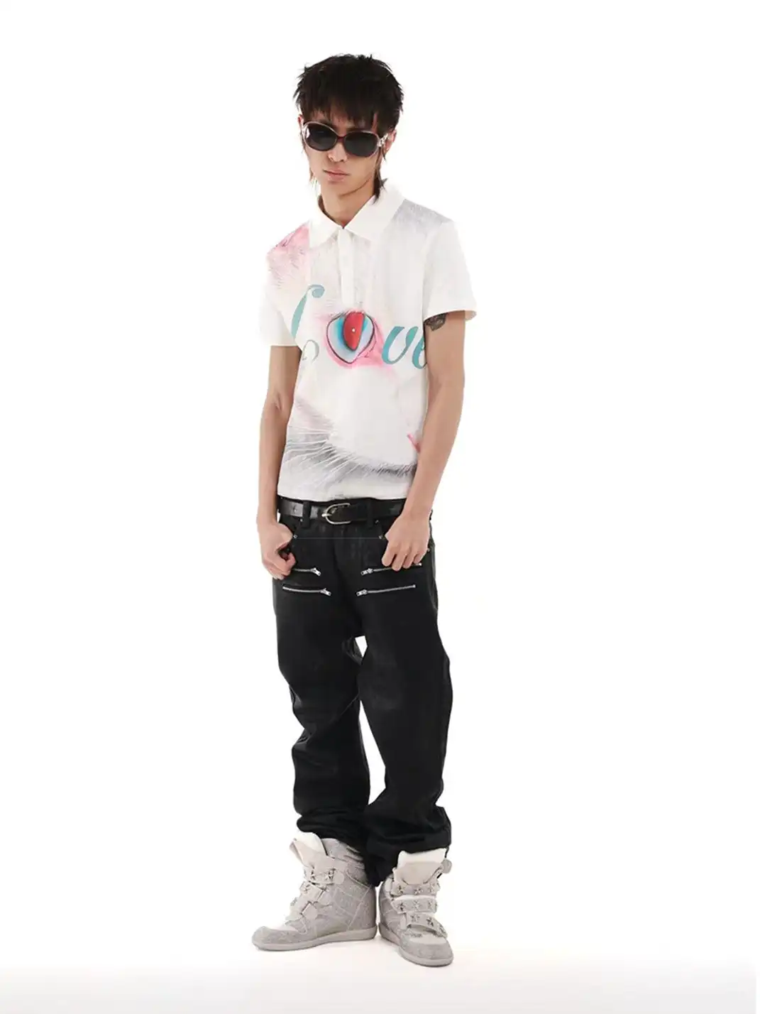 DETW | Cat Print Polo T-Shirt