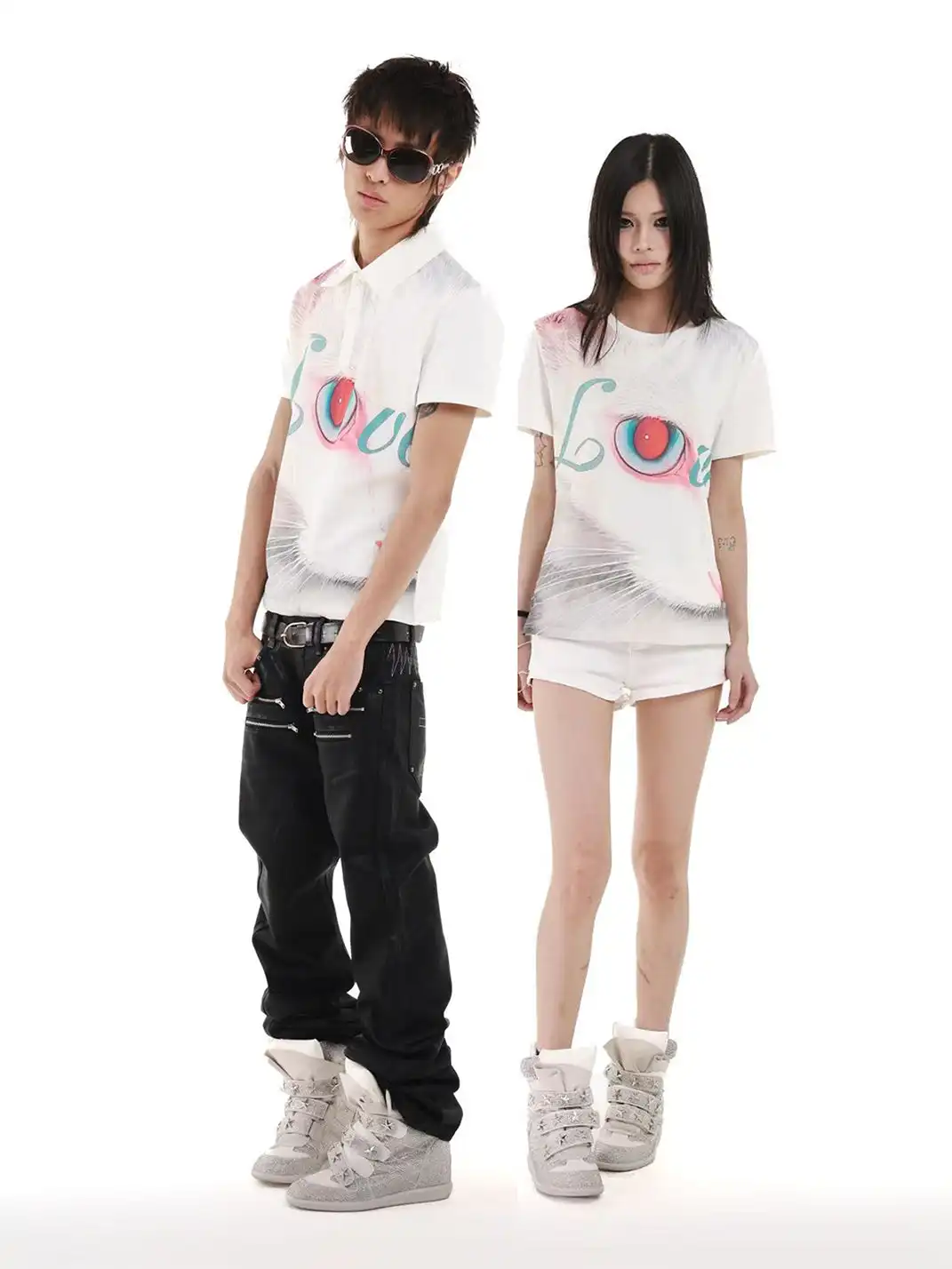 DETW | Cat Print Polo T-Shirt