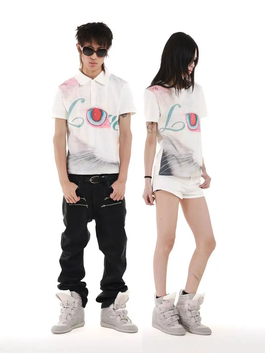 DETW | Cat Print Polo T-Shirt