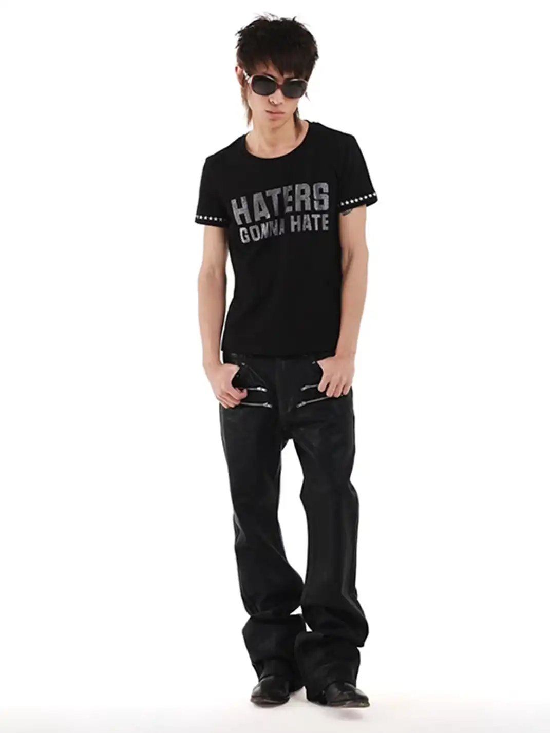 DETW | Slogan Full Rhinestone U-Square Neck T-Shirt