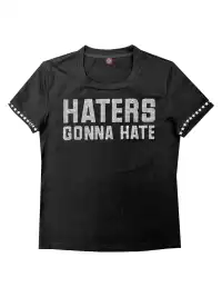 DETW | Slogan Full Rhinestone U-Square Neck T-Shirt