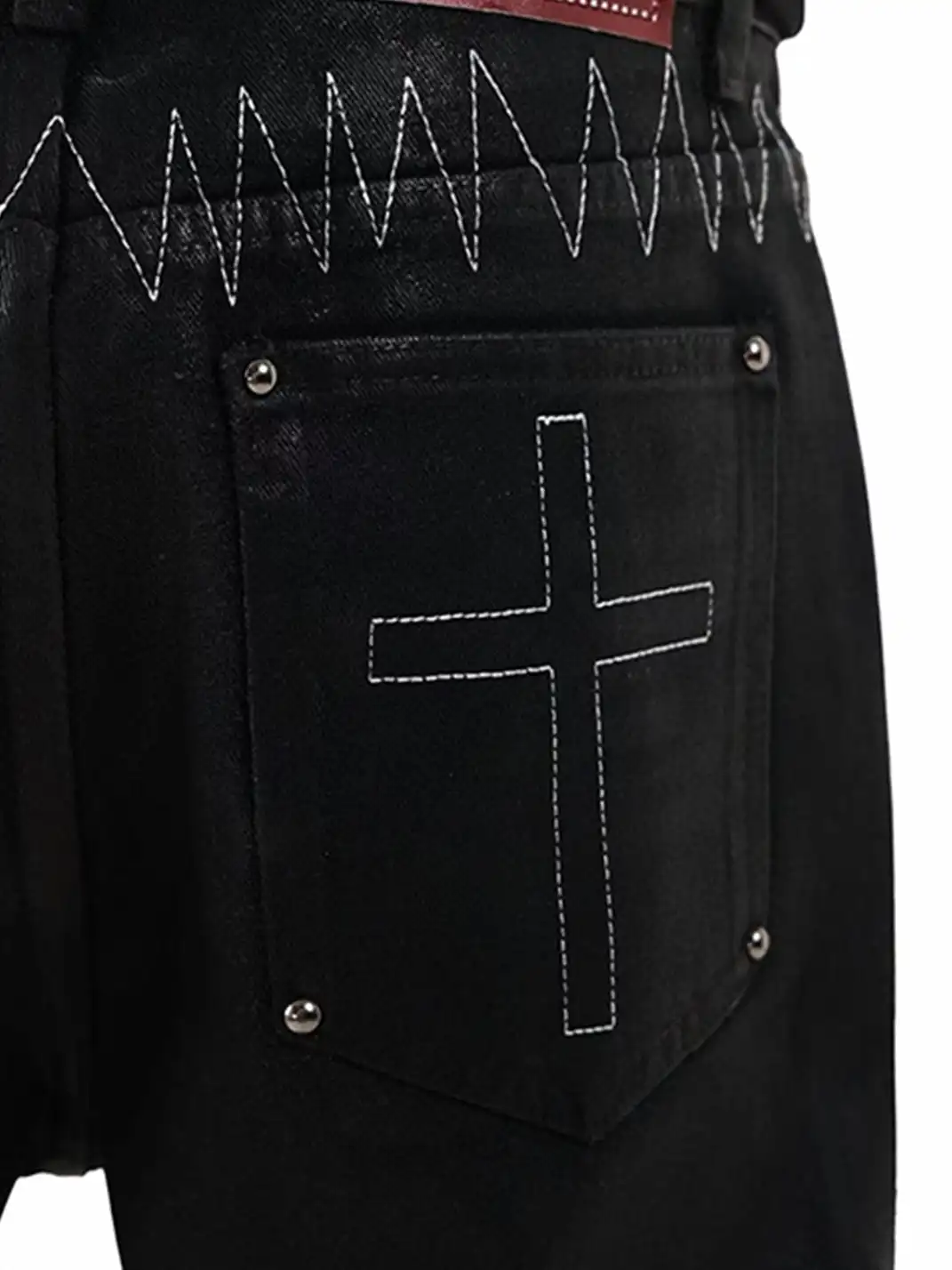 DETW | Wax-Coated Irregular Stacked Jeans