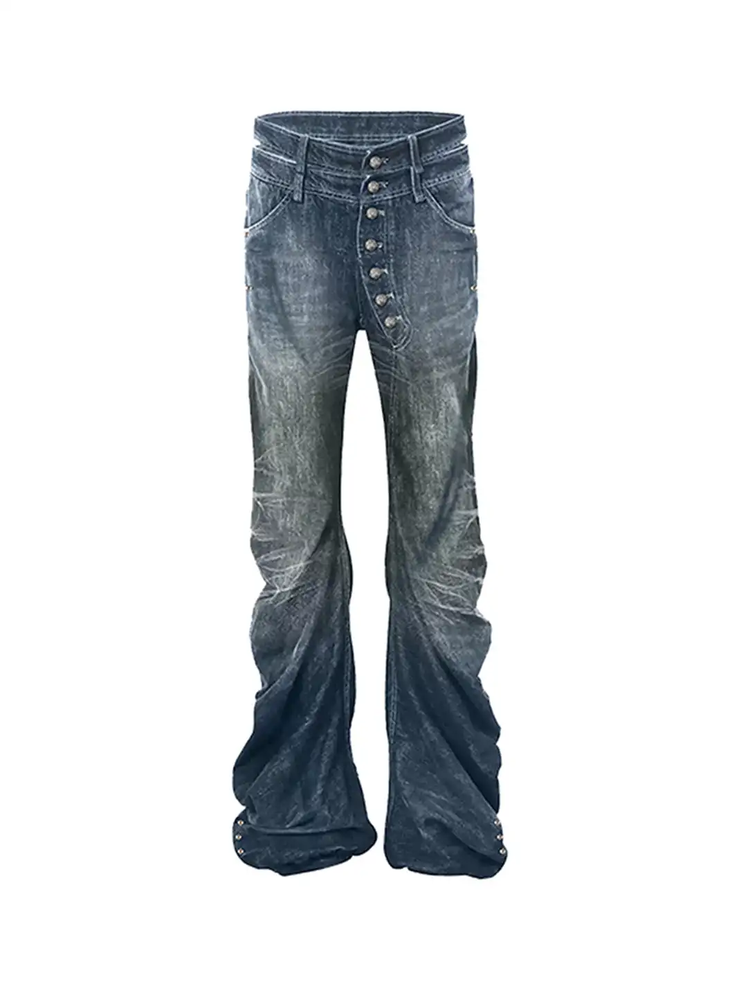 PAIKI | 3D Cat Whisker Curved High-Stretch Jeans