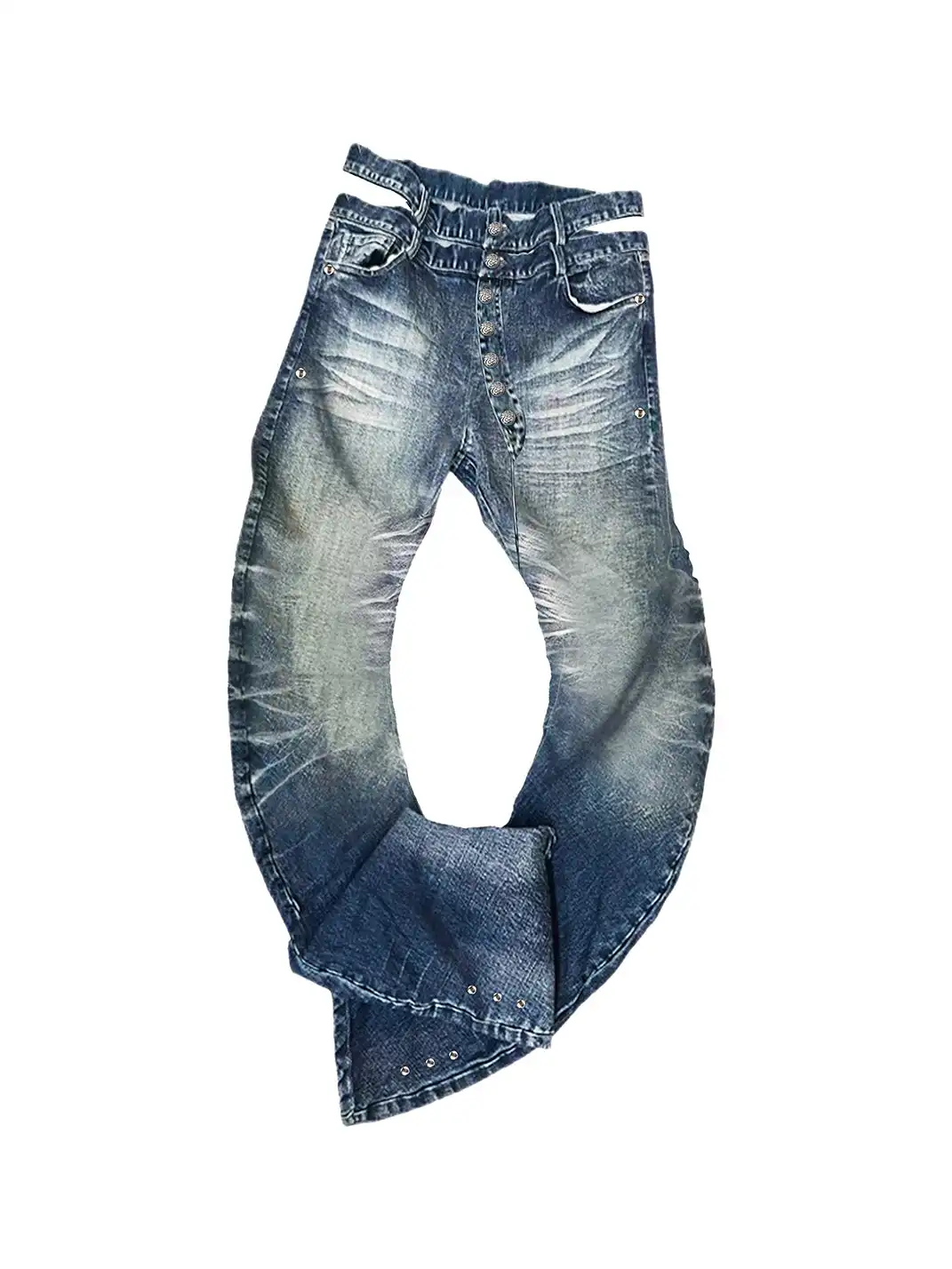 PAIKI | 3D Cat Whisker Curved High-Stretch Jeans