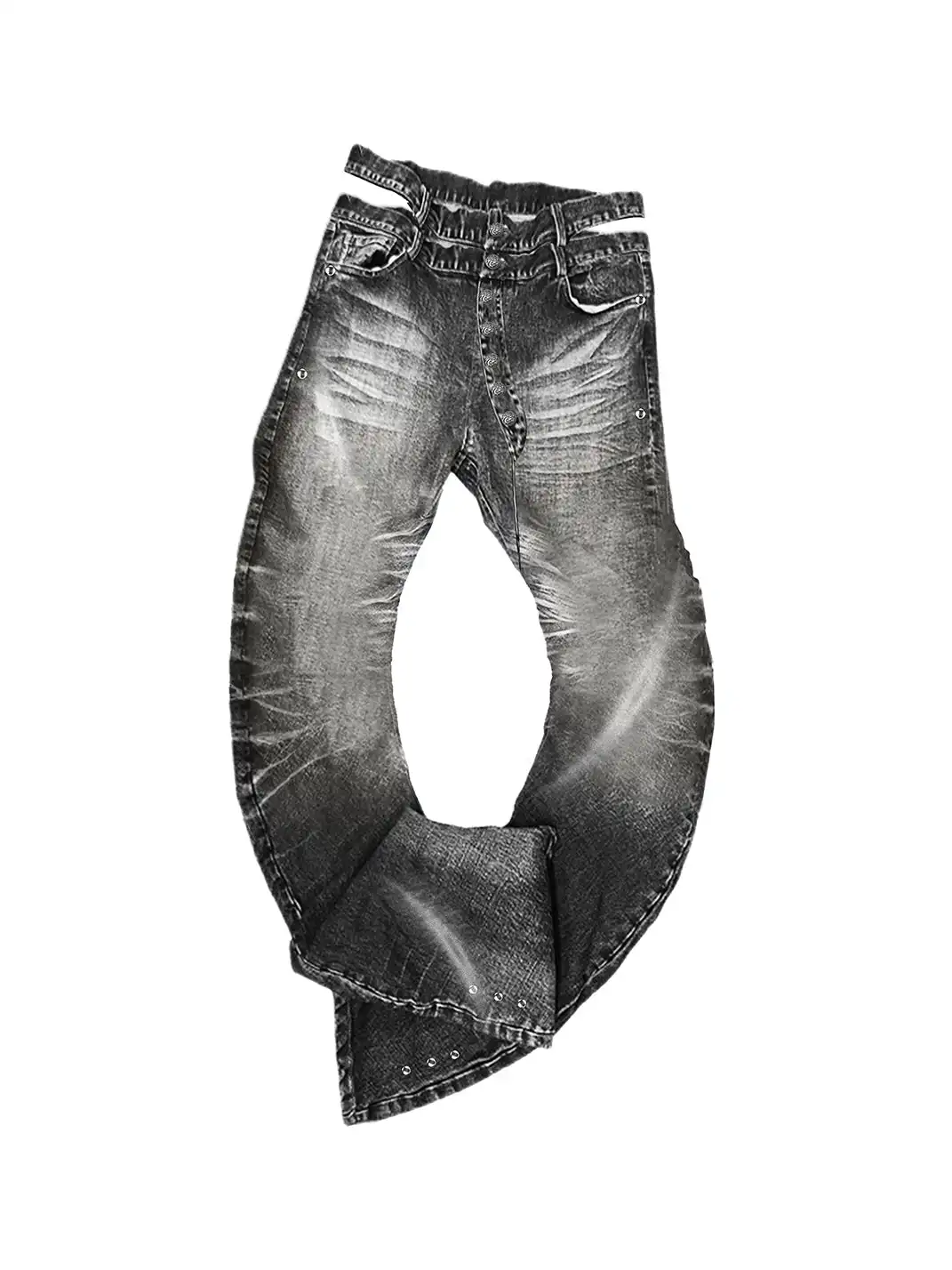 PAIKI | 3D Cat Whisker Curved High-Stretch Jeans