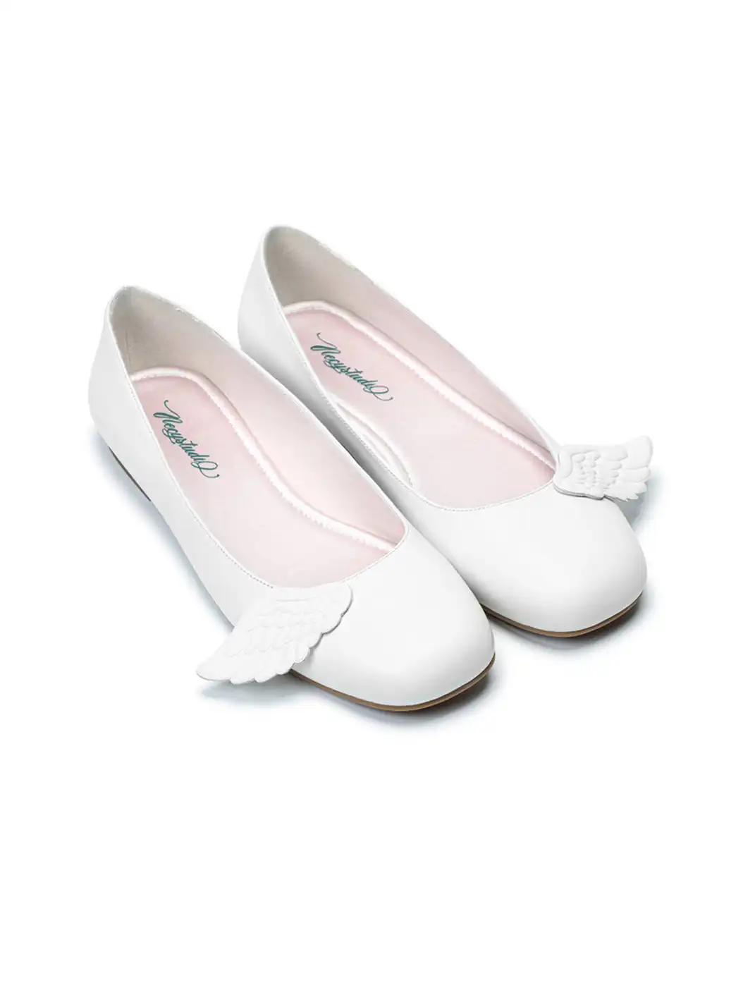 NECYSTUDIO | Wing Pattern Sheepskin Slip-On Flat Shoes