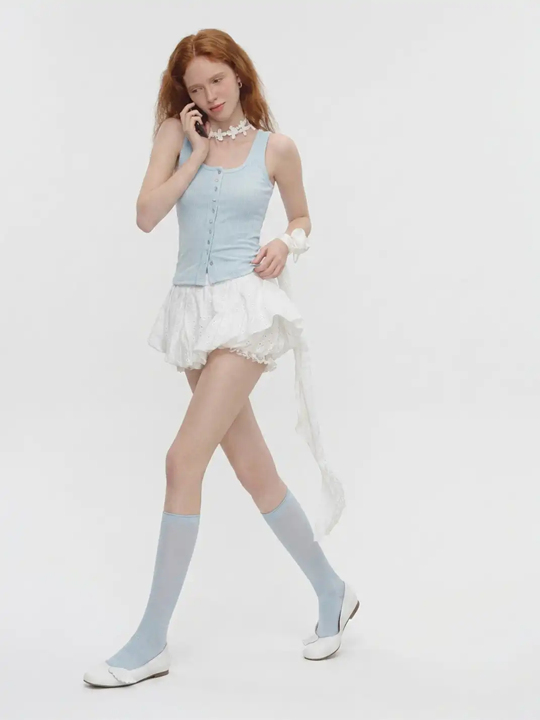 NECYSTUDIO | Wing Pattern Sheepskin Slip-On Flat Shoes