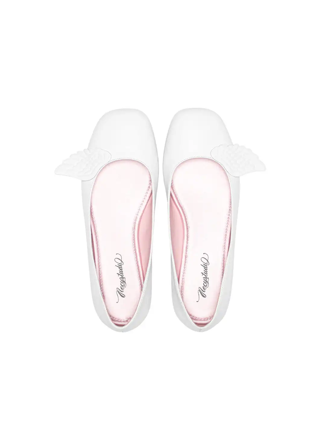 NECYSTUDIO | Wing Pattern Sheepskin Slip-On Flat Shoes