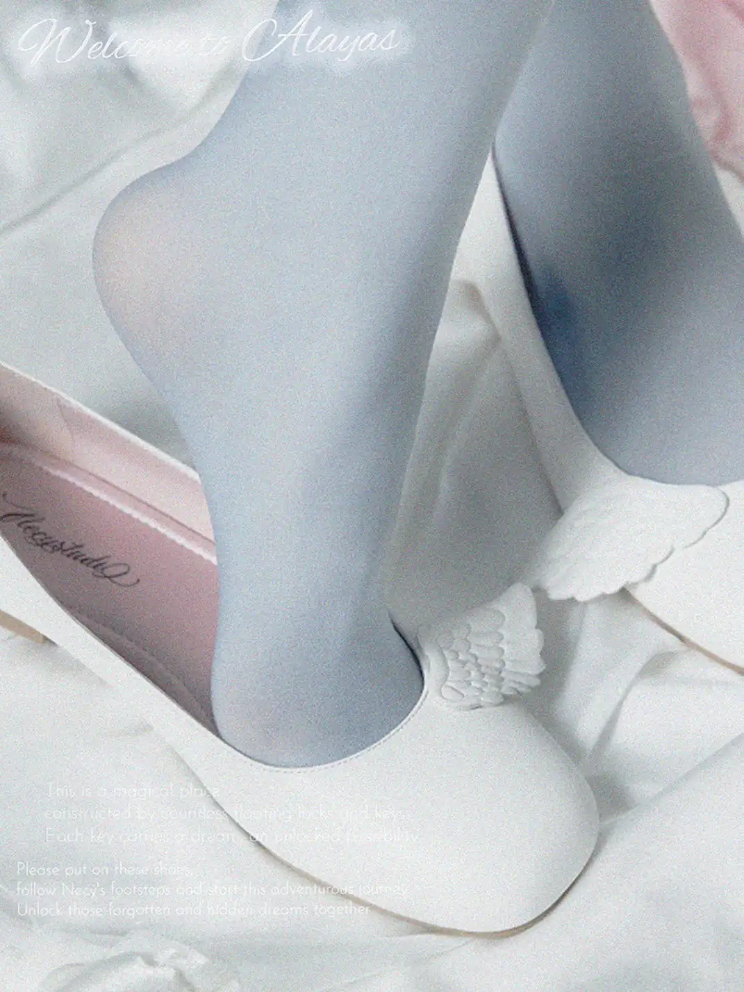 NECYSTUDIO | Wing Pattern Sheepskin Slip-On Flat Shoes
