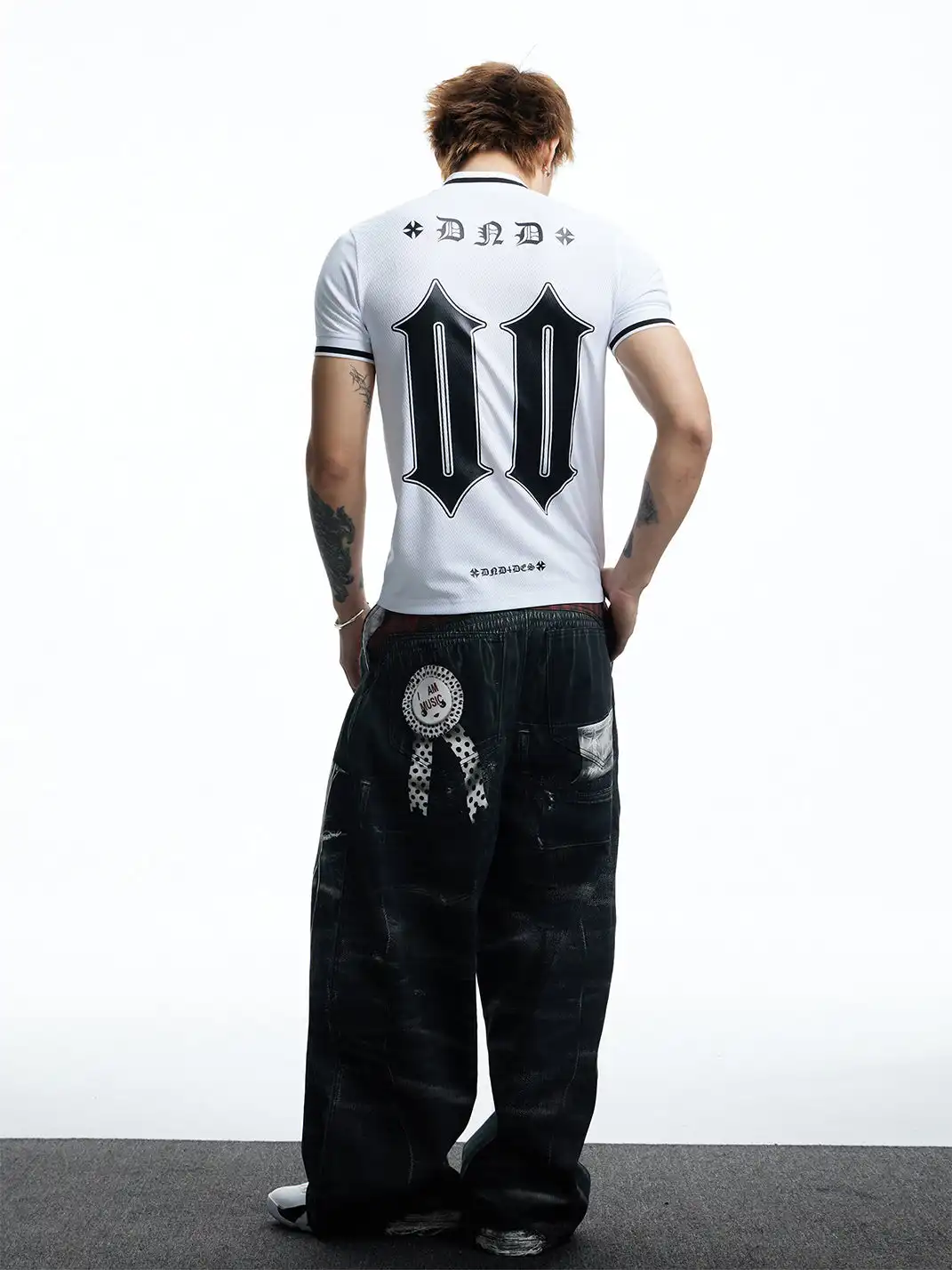 DND4DES | Letter & Number Print Mesh Breathable T-Shirt