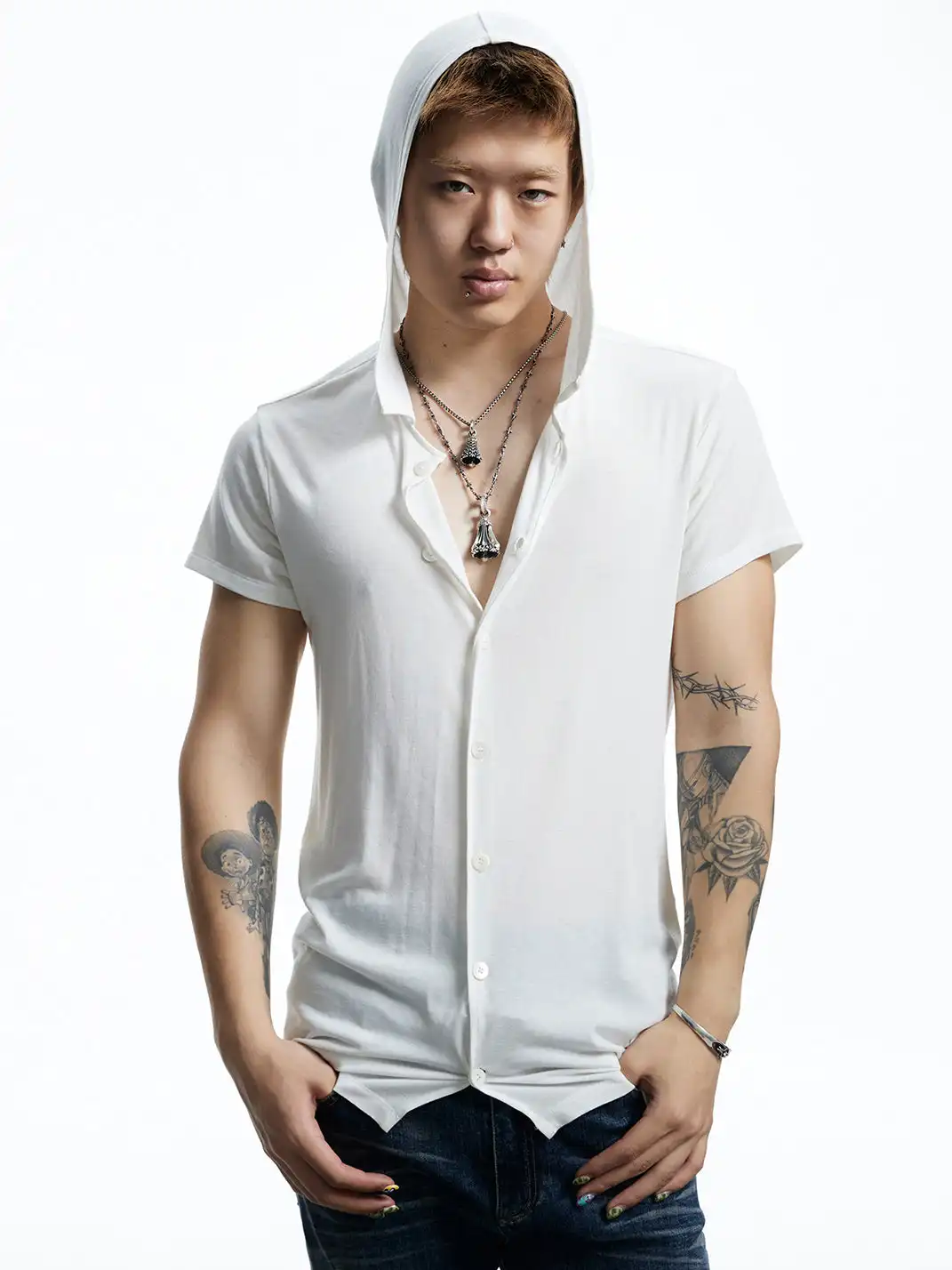 DND4DES | Pleated Hooded Wool Blend T-Shirt