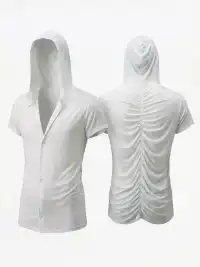 DND4DES | Pleated Hooded Wool Blend T-Shirt
