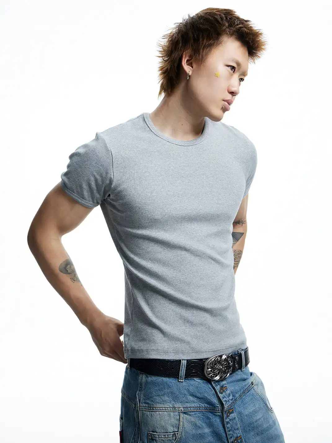 DND4DES | Stretch Basic Slim Ribbed T-Shirt