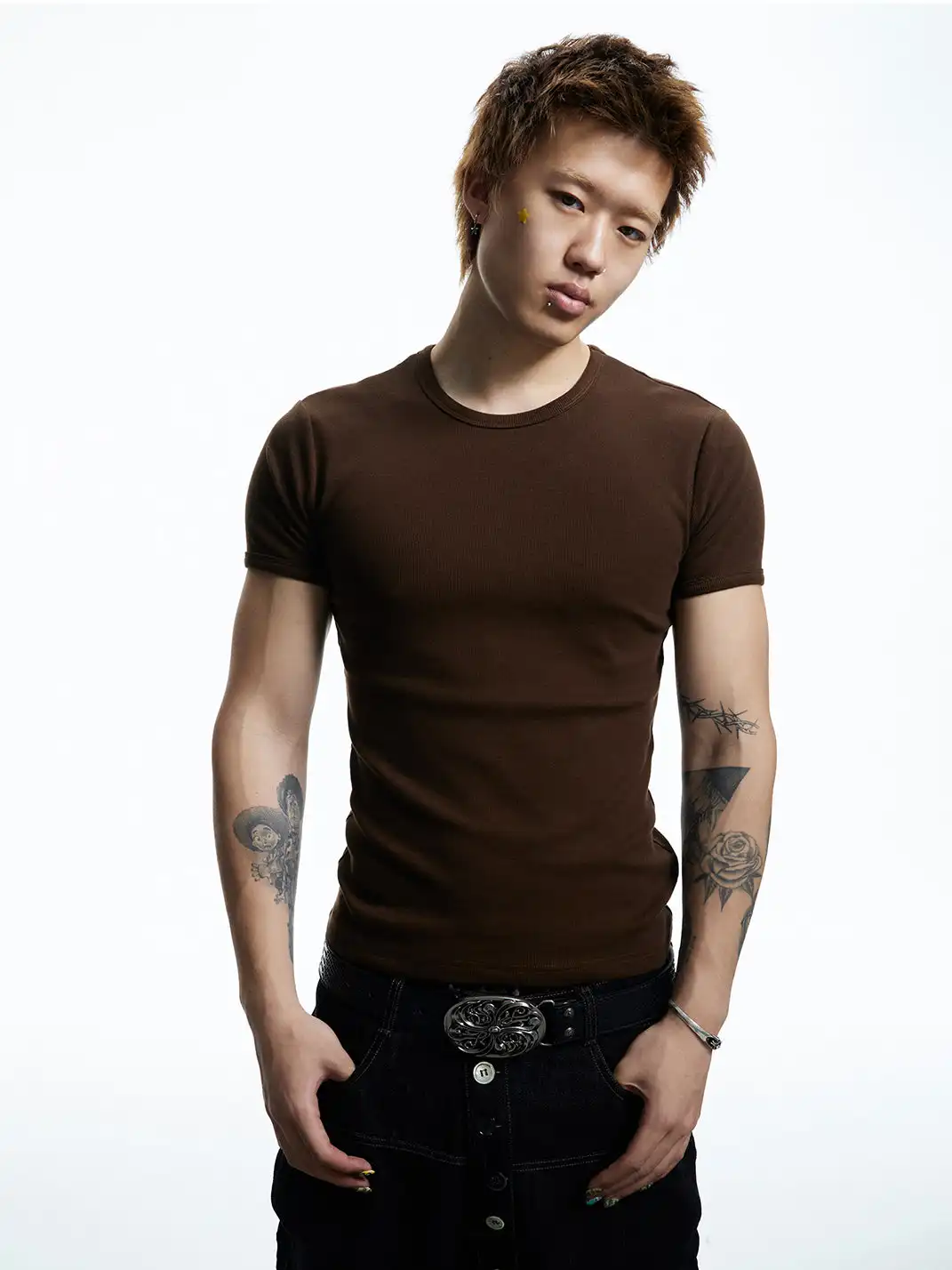 DND4DES | Stretch Basic Slim Ribbed T-Shirt