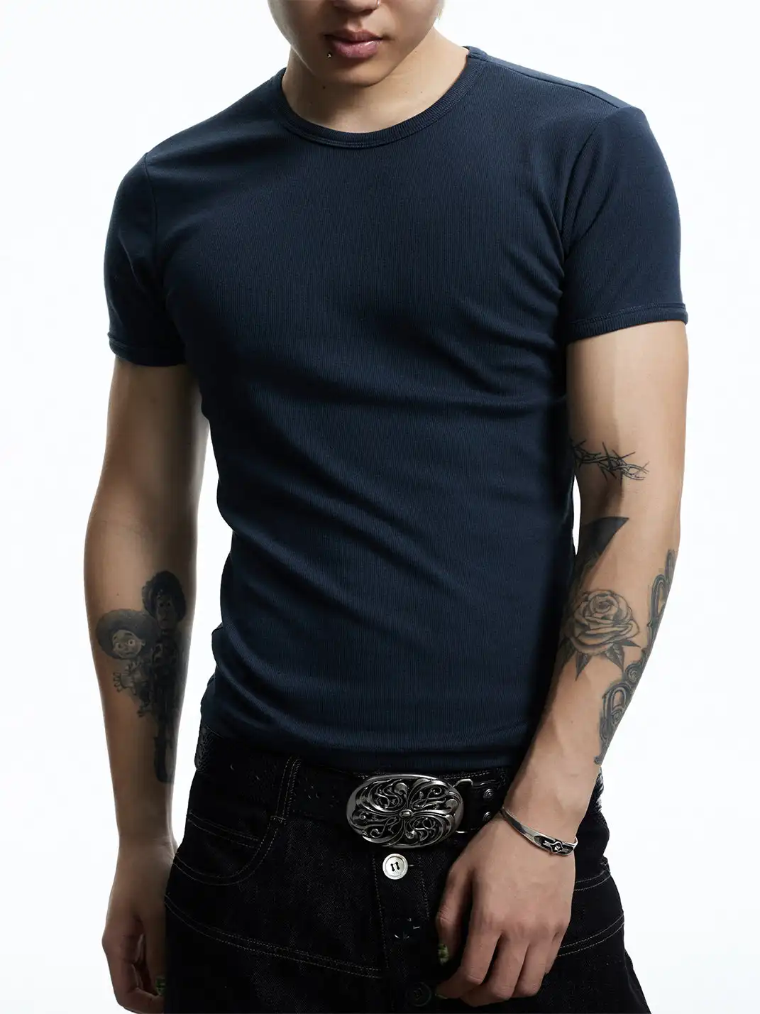 DND4DES | Stretch Basic Slim Ribbed T-Shirt