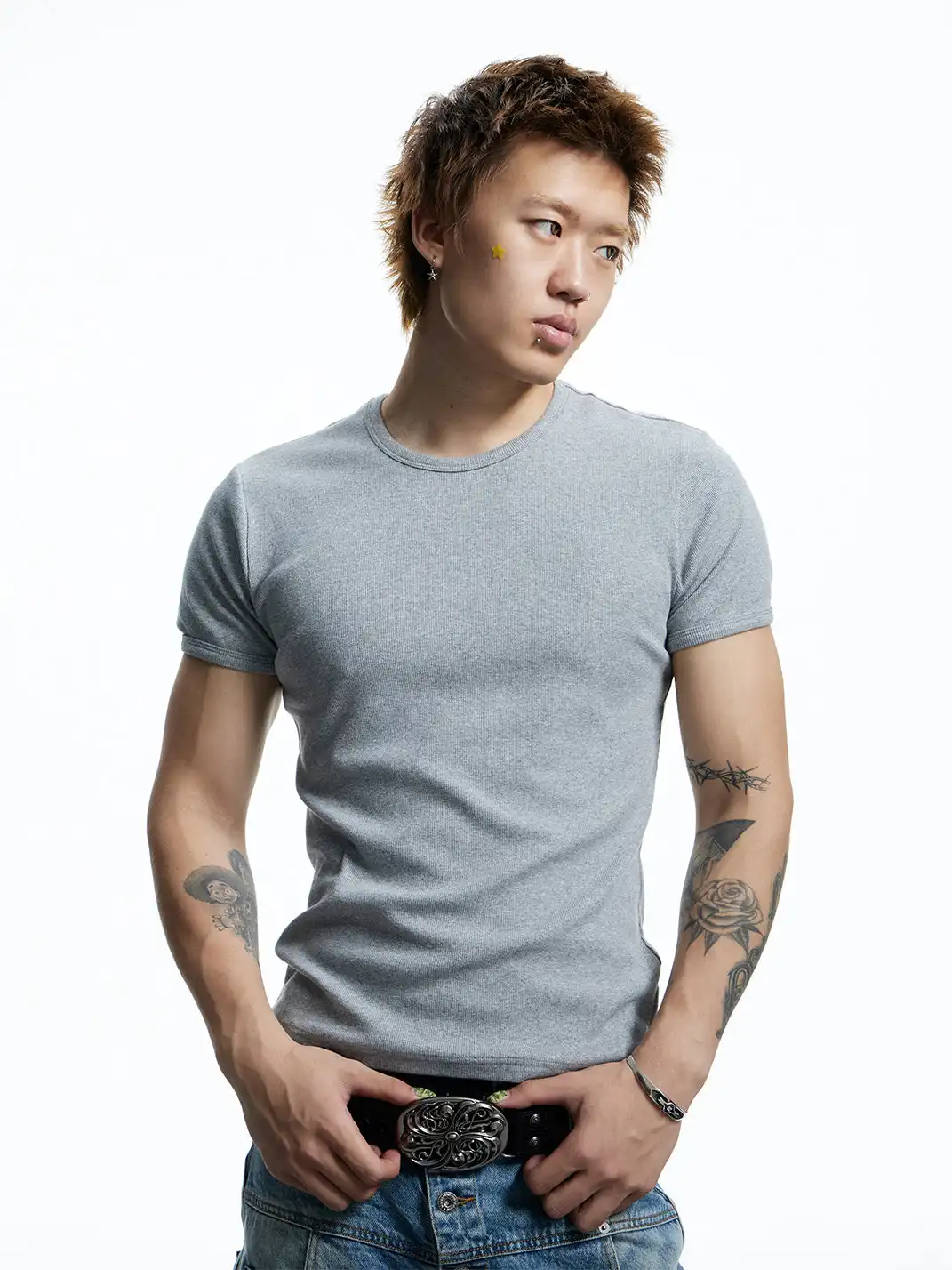 DND4DES | Stretch Basic Slim Ribbed T-Shirt