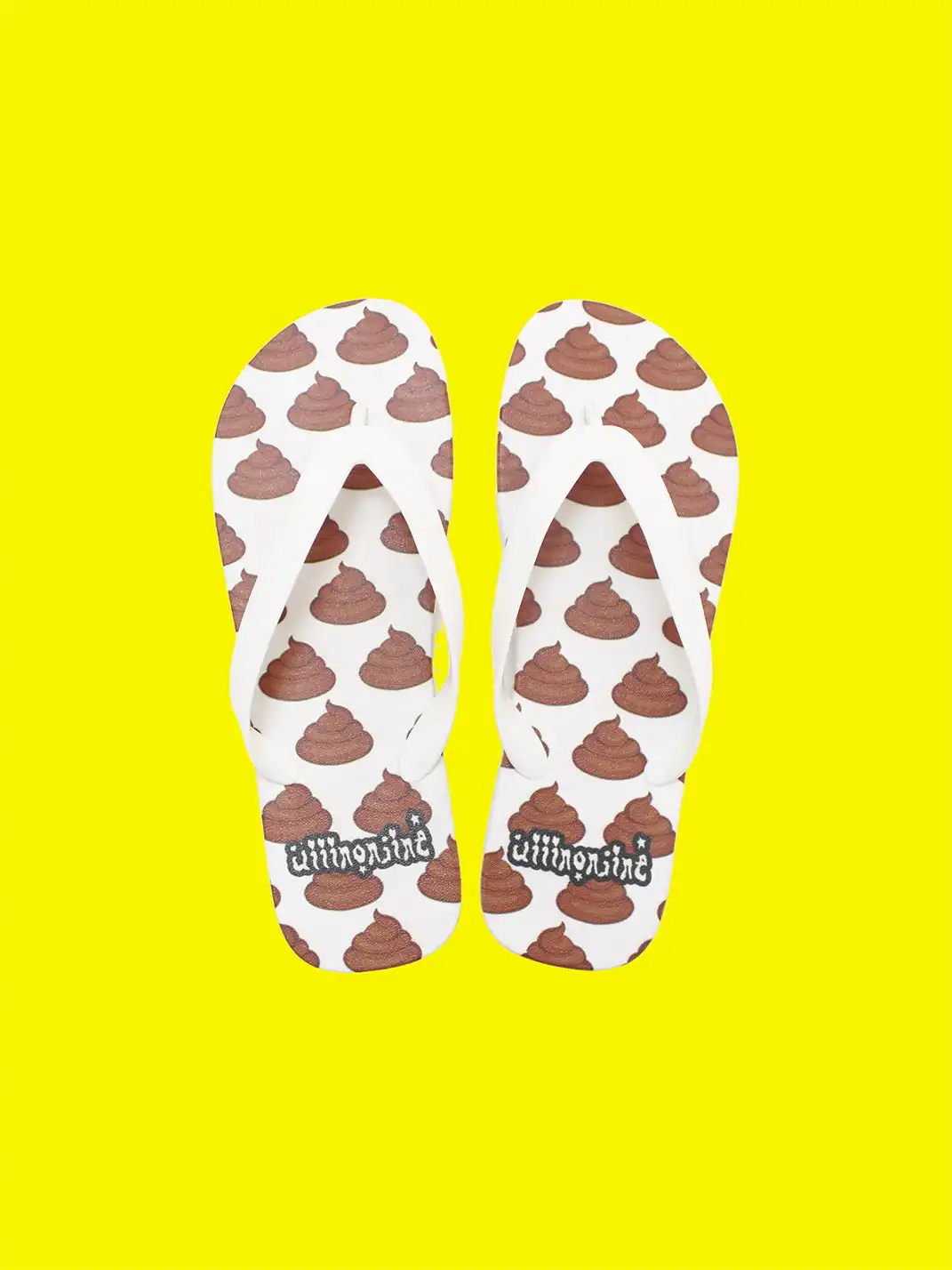uiiin online | Full-Print Slogan Flat Flip Flops