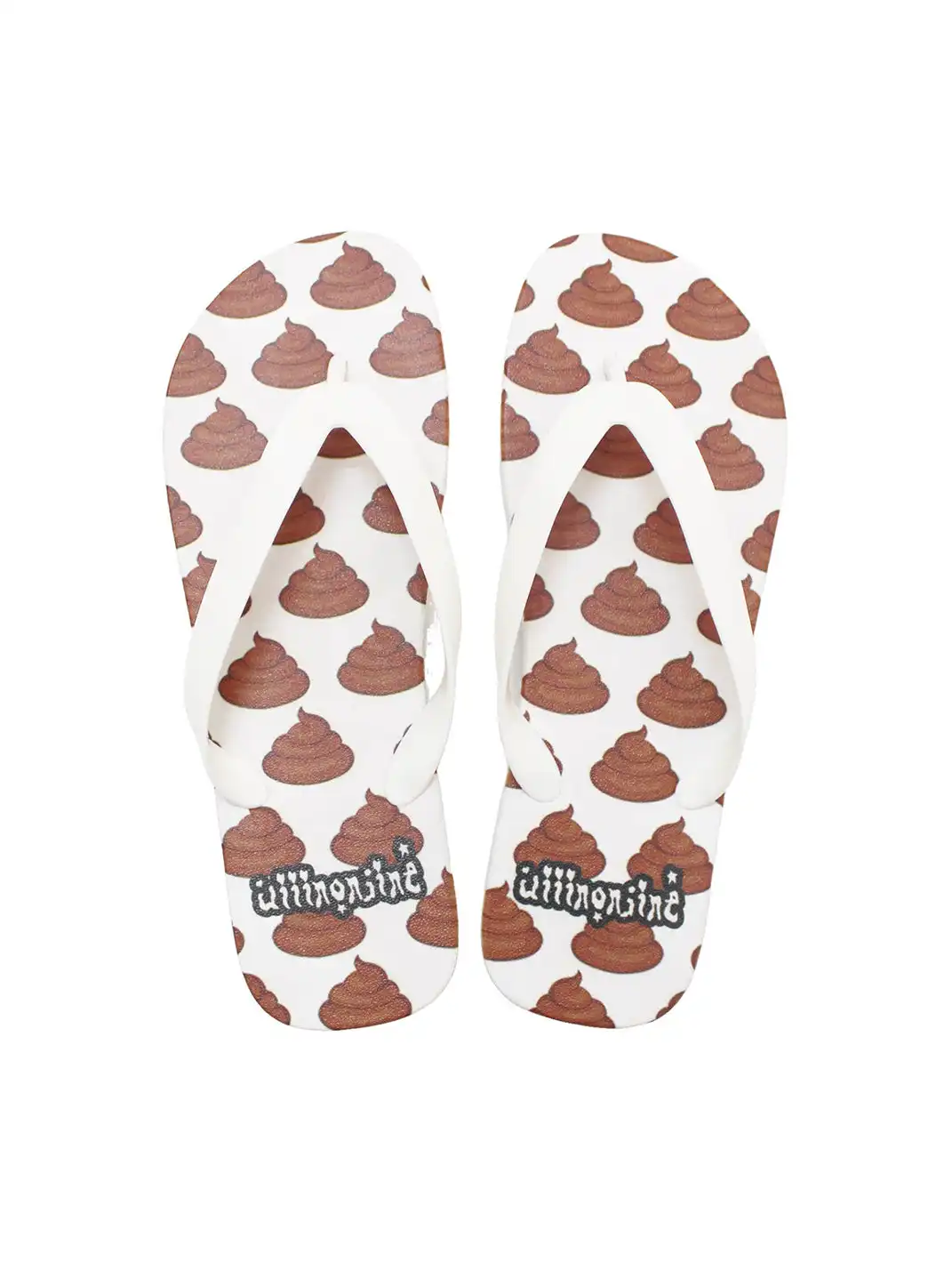 uiiin online | Full-Print Slogan Flat Flip Flops