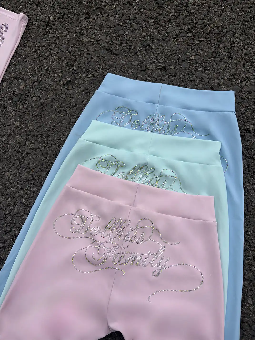 DOLLKISS | Sun Protection Rhinestone Tight Yoga Camisole Set