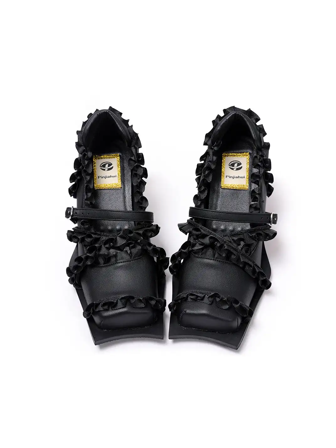 PINJIAHUI | Lace Trim Mary Jane Platform Shoes