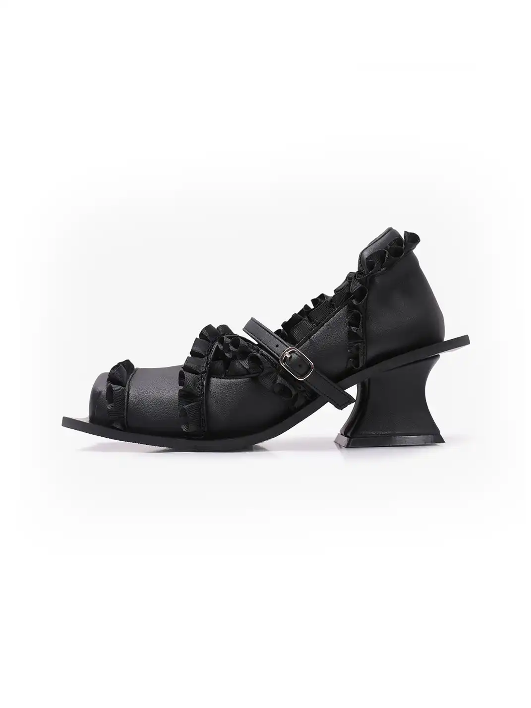 PINJIAHUI | Lace Trim Mary Jane Platform Shoes