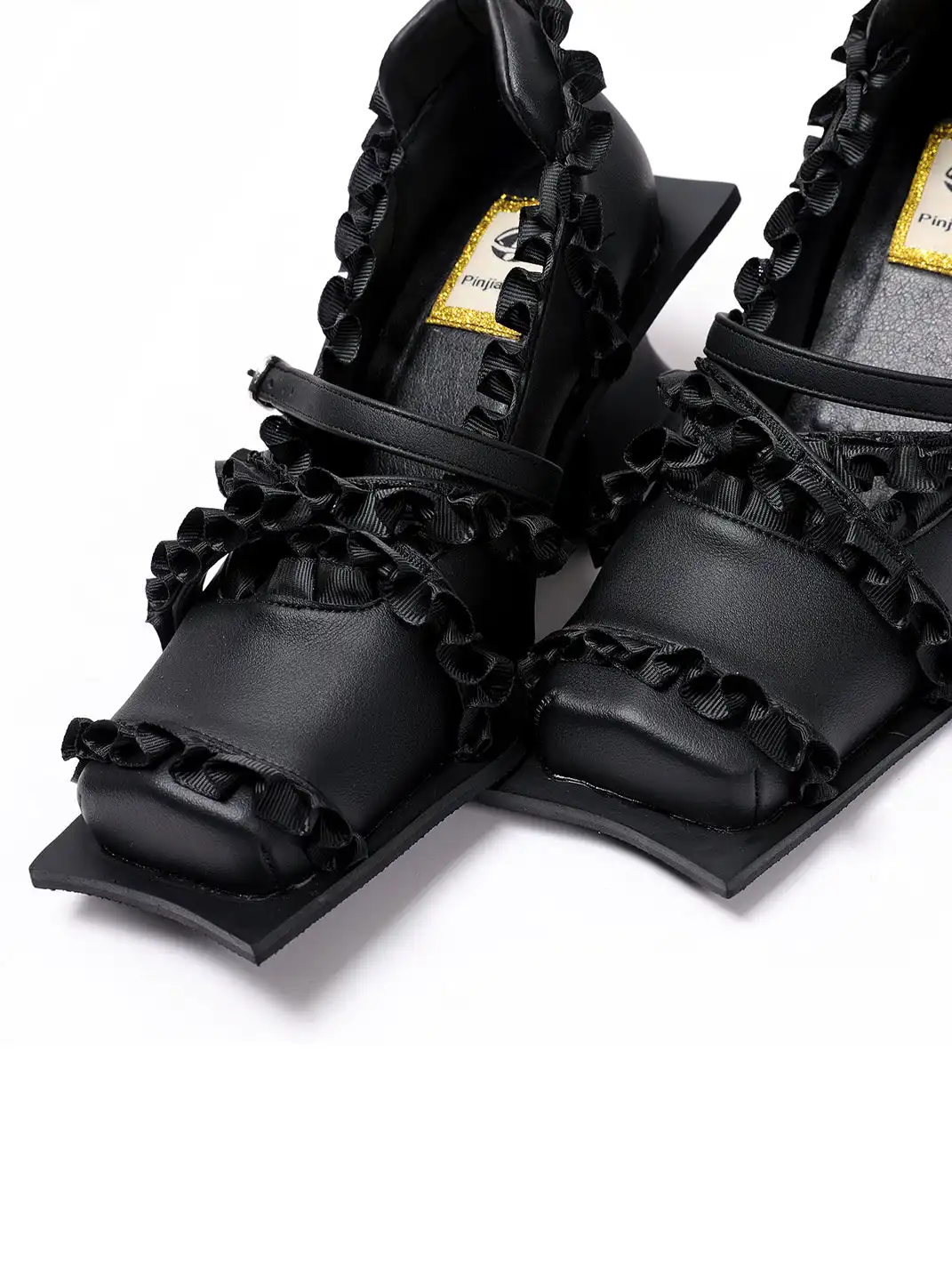 PINJIAHUI | Lace Trim Mary Jane Platform Shoes