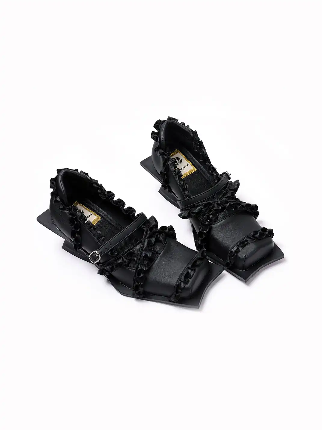 PINJIAHUI | Lace Trim Mary Jane Platform Shoes