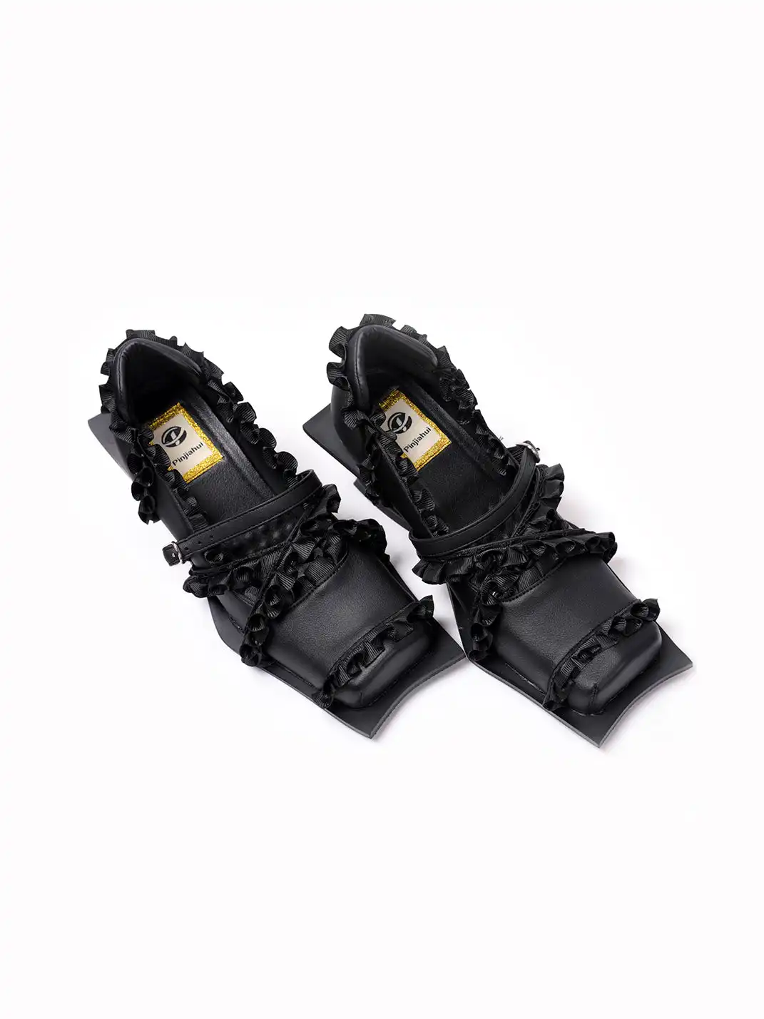 PINJIAHUI | Lace Trim Mary Jane Platform Shoes