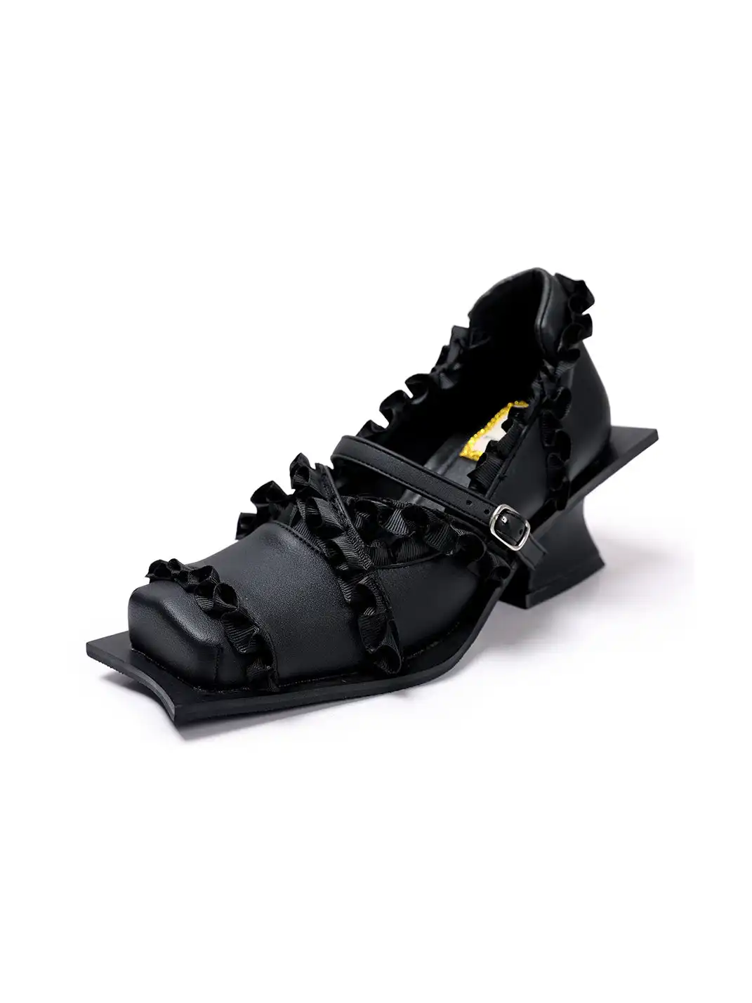 PINJIAHUI | Lace Trim Mary Jane Platform Shoes